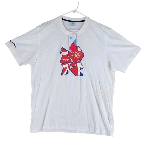 Vtg Adidas London 2012 Olympics T-shirt Men XL Red Multi Graphic SS Crewneck NWT - Picture 13 of 14